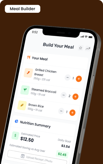 Meal Builder app preview